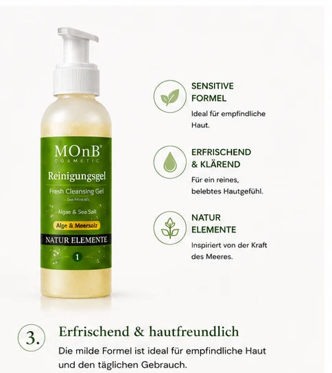 MOnB Reinigungsgel Fresh Cleansing Gel Sensitive mit hautfreundlicher Formel für ein frisches, gepflegtes Hautgefühl.