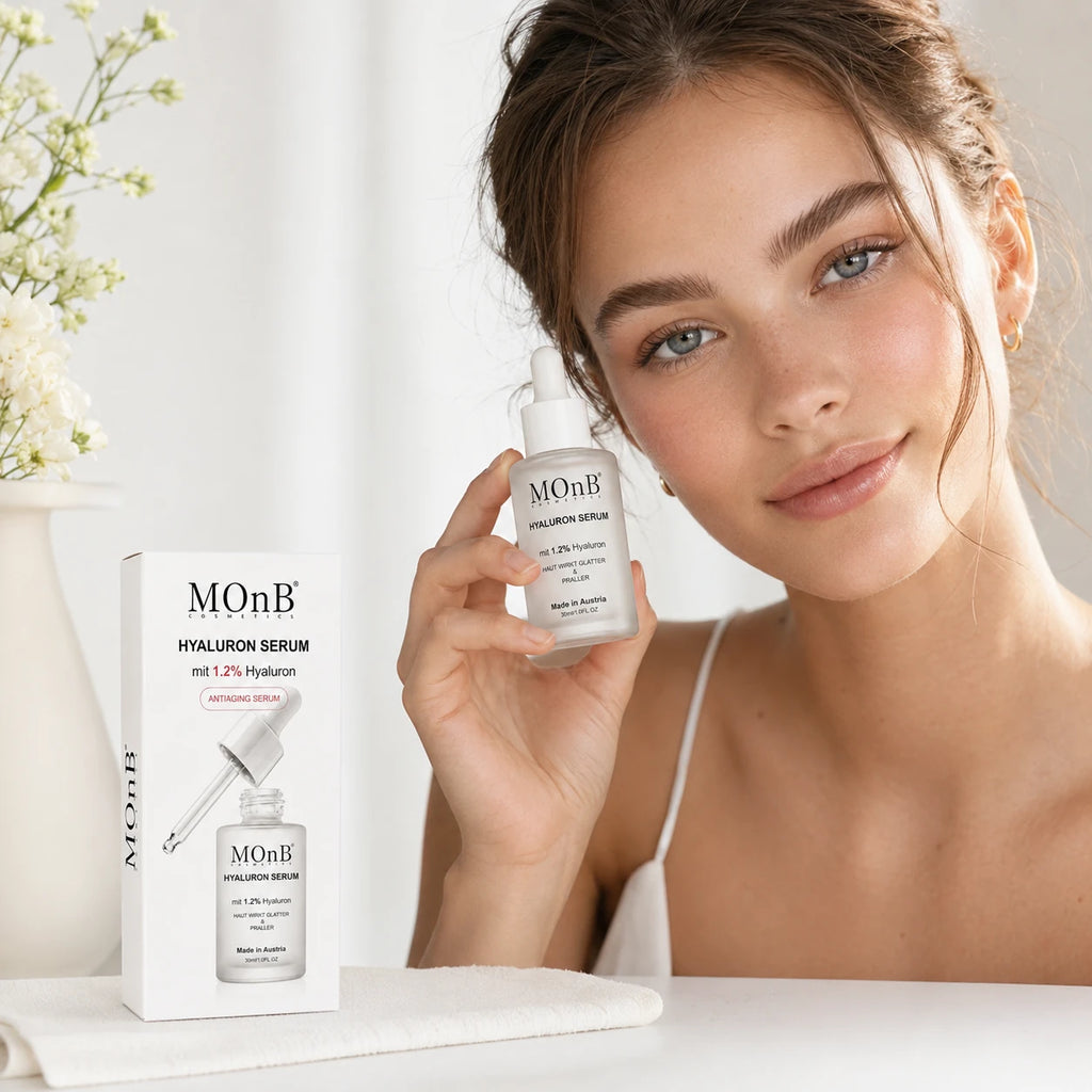 MOnB Hyaluron Serum 1,2 Prozent für glatter praller und frischer wirkende Haut