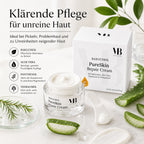 MOnB Bakuchiol PureSkin Repair Cream mit Bakuchiol, Aloe Vera, Panthenol und Teebaumöl als klärende Pflege für unreine Haut