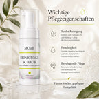 MOnB Reinigungsschaum mit Pflegeeigenschaften für sanfte Reinigung, Feuchtigkeit und ein frisches gepflegtes Hautgefühl.