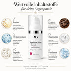 MOnB EyeLift Cream Retinol & Hydro Balance mit Wirkstoffdarstellung für eine gepflegte und frischer wirkende Augenpartie.
