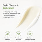 Cremige Textur des MOnB Teebaum Lippenpflegestifts für ein geschmeidiges und gepflegtes Lippengefühl.