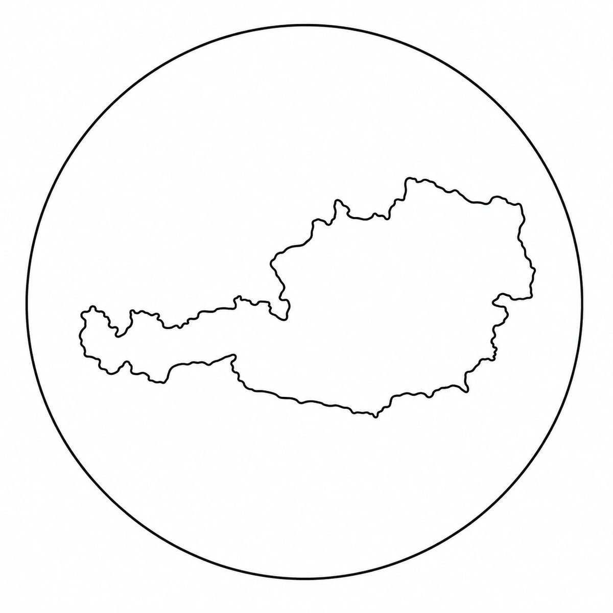 Rundes MOnB Icon mit Österreich-Kontur als Symbol für österreichische Qualität.