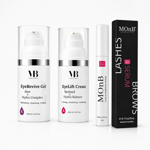 MOnB Eye Beauty Routine Bundle mit EyeRevive Gel, EyeLift Cream und Lash & Eyebrow Serum